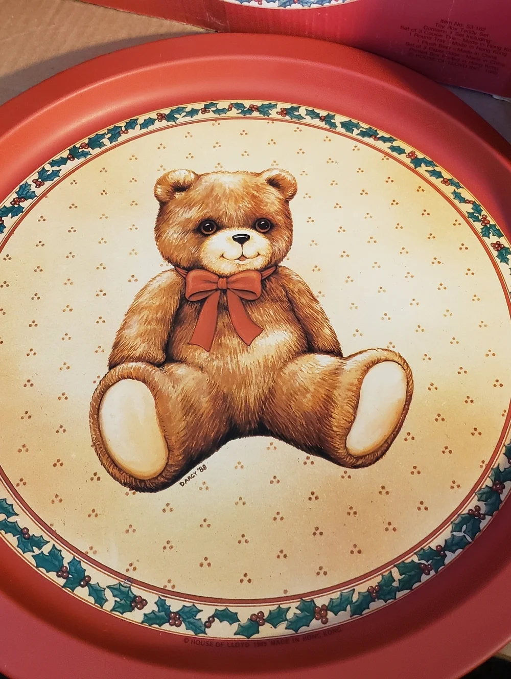 Toy Box Teddy Set Vintage 1989 New Gift Bags Tin Plush Bear Tray House of Lloyd